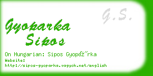 gyoparka sipos business card